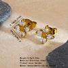 Wholesale Plants Flowers Pattern Stainless Steel Electroplated Women's Earrings Necklace And Bracelet Set Accessories