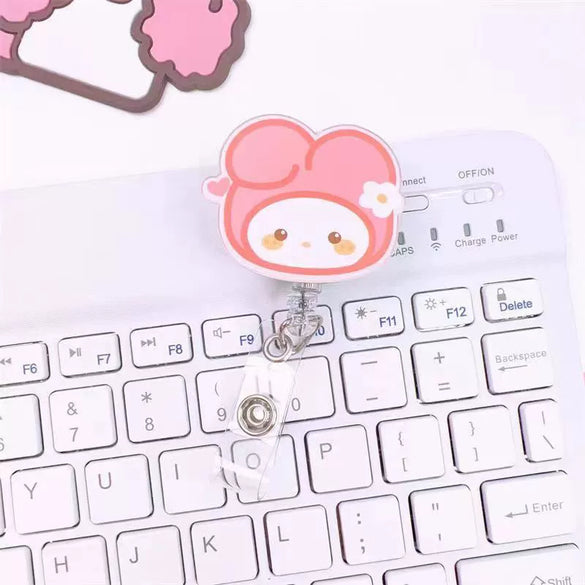 Wholesale Plastic Acrylic Nurse Badge Pendant Retractable Buckle Holder For Student School Bag With Cartoon Style