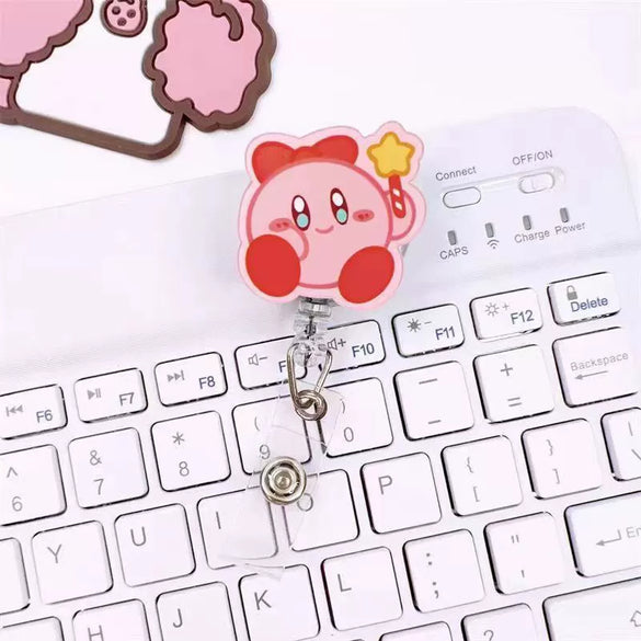 Wholesale Plastic Acrylic Nurse Badge Pendant Retractable Buckle Holder For Student School Bag With Cartoon Style