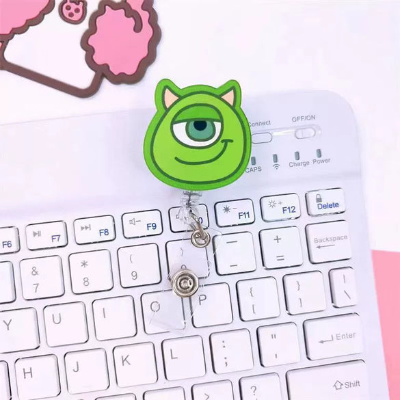 Wholesale Plastic Acrylic Nurse Badge Pendant Retractable Buckle Holder For Student School Bag With Cartoon Style