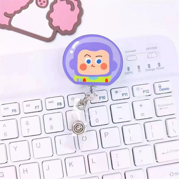 Wholesale Plastic Acrylic Nurse Badge Pendant Retractable Buckle Holder For Student School Bag With Cartoon Style