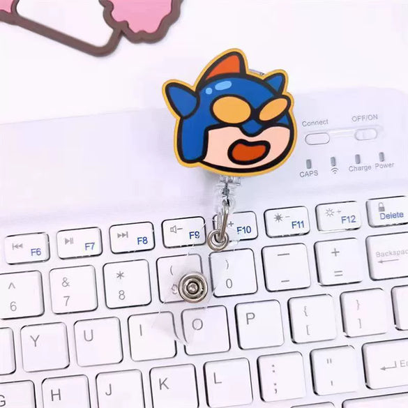 Wholesale Plastic Acrylic Nurse Badge Pendant Retractable Buckle Holder For Student School Bag With Cartoon Style