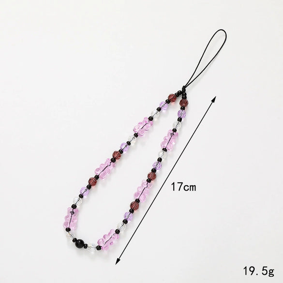 Wholesale Plastic And Resin Animals Handmade Beaded Mobile Phone Chain Pendant For Women