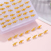 Wholesale Plastic And Resin Antiallergic Earrings With Geometric Design And Electroplating Process