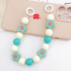 Wholesale Plastic And Resin Beaded Hand Chain With Printed Flower Design Lovely Style