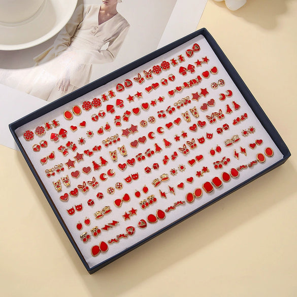 Wholesale Plastic And Resin Earrings Set With Geometric Style Dripping Glue Design In Fruit And Food Shape