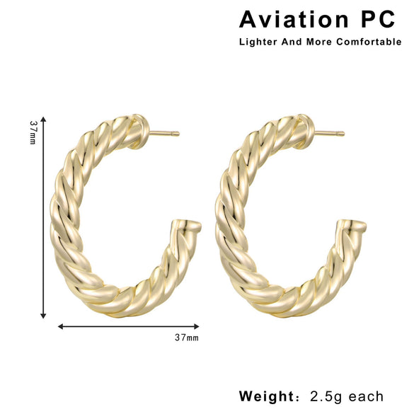 Wholesale Plastic And Resin Geometric Retro Light Luxury Hollow Electroplated Women's Earrings