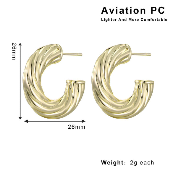 Wholesale Plastic And Resin Geometric Retro Light Luxury Hollow Electroplated Women's Earrings