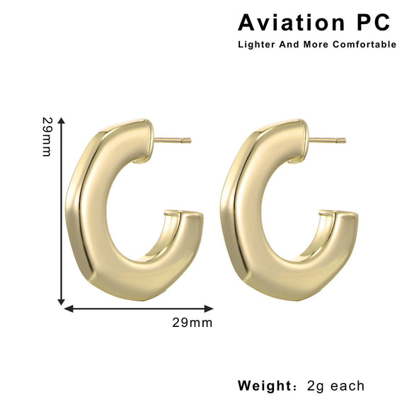 Wholesale Plastic And Resin Geometric Retro Light Luxury Hollow Electroplated Women's Earrings