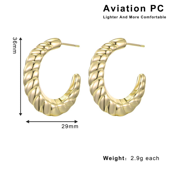Wholesale Plastic And Resin Geometric Retro Light Luxury Hollow Electroplated Women's Earrings
