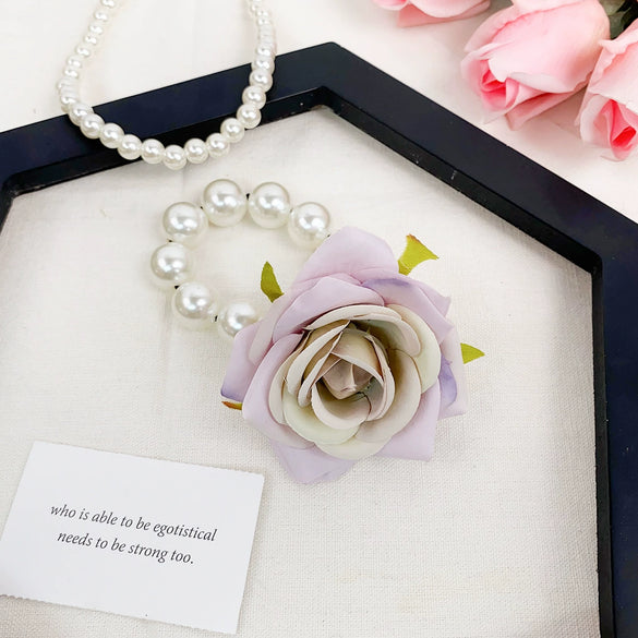 Wholesale Plastic And Resin Handmade Plant Flowers Style Hair Rope Hair Ring And Back Hair Clip For Women