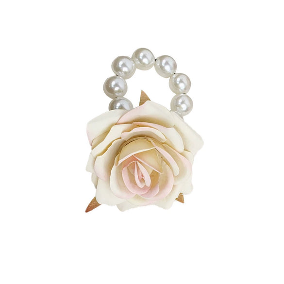 Wholesale Plastic And Resin Handmade Plant Flowers Style Hair Rope Hair Ring And Back Hair Clip For Women