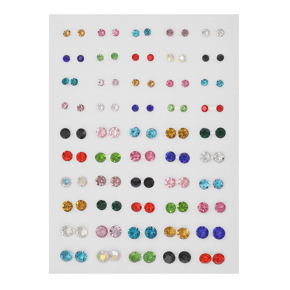 Wholesale Plastic Geometric Rhinestone Earrings With Electroplating Treatment For Women