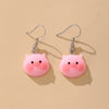 Wholesale Plastic Resin Animal Style Cute Pink Pig Earrings For Girls