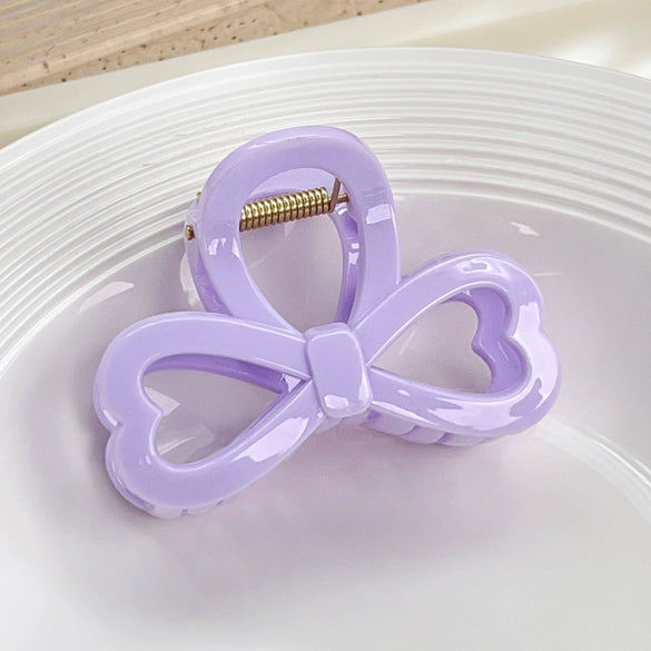Wholesale Plastic Resin Bow Hair Clips Geometric Style Baking Paint Women Accessories