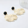 Wholesale Plastic Resin Flower Cut Out Multilayered Women's Light Luxury Style Earrings With Polish Design