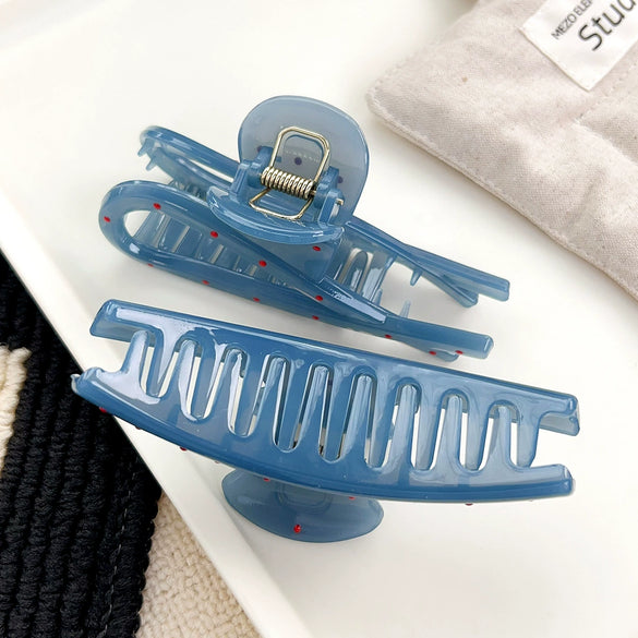 Wholesale Plastic Resin Geometric Handmade Women's Wave Fog Blue Grip Hair Clip