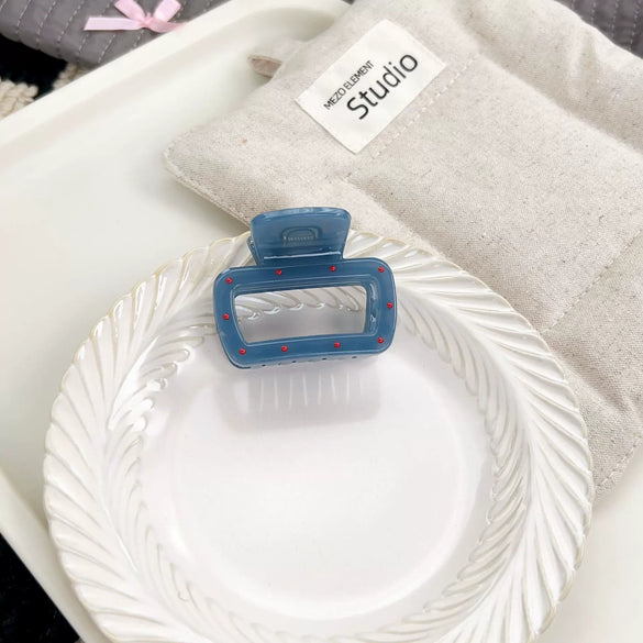 Wholesale Plastic Resin Geometric Handmade Women's Wave Fog Blue Grip Hair Clip