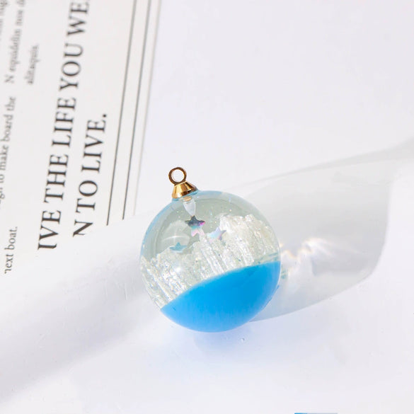 Wholesale Plastic Resin Handmade Diy Round Beads Starry Sky Mountain Pendant Bracelet Necklace Accessories With Epoxy Treatment