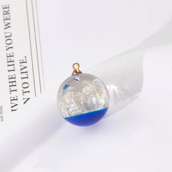 Wholesale Plastic Resin Handmade Diy Round Beads Starry Sky Mountain Pendant Bracelet Necklace Accessories With Epoxy Treatment