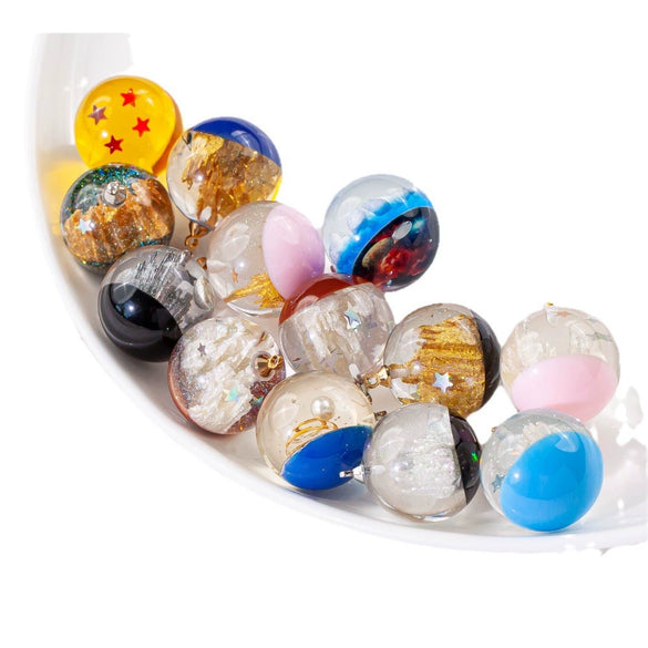 Wholesale Plastic Resin Handmade Diy Round Beads Starry Sky Mountain Pendant Bracelet Necklace Accessories With Epoxy Treatment