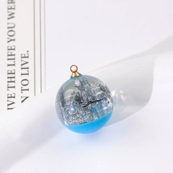 Wholesale Plastic Resin Handmade Diy Round Beads Starry Sky Mountain Pendant Bracelet Necklace Accessories With Epoxy Treatment