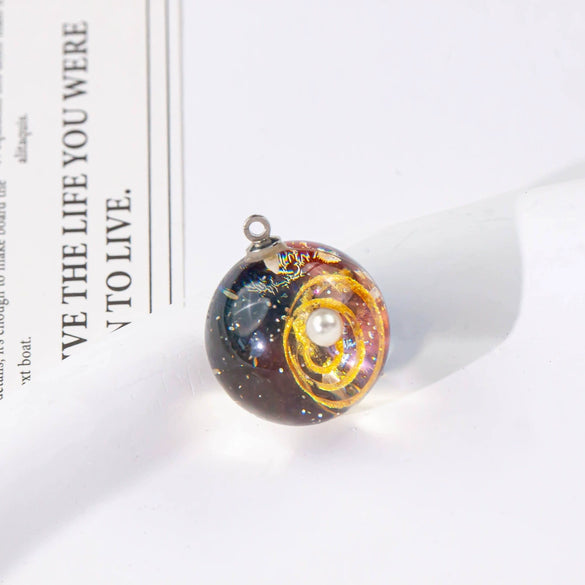 Wholesale Plastic Resin Handmade Diy Round Beads Starry Sky Mountain Pendant Bracelet Necklace Accessories With Epoxy Treatment