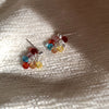 Wholesale Plastic Resin Handmade Flower Tassel Earrings With Silver Needle In Small Fresh Style