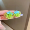 Wholesale Plastic Resin Handmade Flower Tassel Earrings With Silver Needle In Small Fresh Style