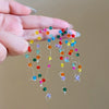 Wholesale Plastic Resin Handmade Flower Tassel Earrings With Silver Needle In Small Fresh Style