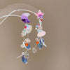 Wholesale Plastic Resin Handmade Flower Tassel Earrings With Silver Needle In Small Fresh Style