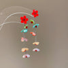Wholesale Plastic Resin Handmade Flower Tassel Earrings With Silver Needle In Small Fresh Style