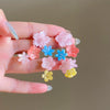 Wholesale Plastic Resin Handmade Flower Tassel Earrings With Silver Needle In Small Fresh Style
