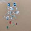 Wholesale Plastic Resin Handmade Flower Tassel Earrings With Silver Needle In Small Fresh Style
