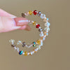 Wholesale Plastic Resin Handmade Flower Tassel Earrings With Silver Needle In Small Fresh Style