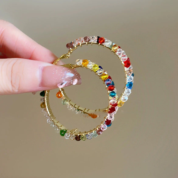 Wholesale Plastic Resin Handmade Flower Tassel Earrings With Silver Needle In Small Fresh Style