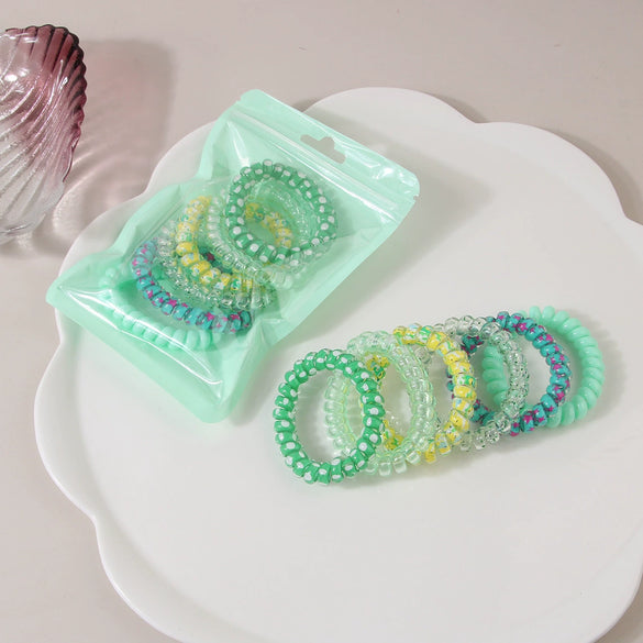 Wholesale Plastic Resin High Elastic Dopamine Candy Color Hair Bands With Baking Varnish Treatment