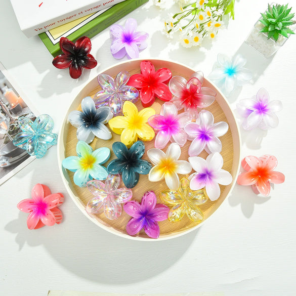 Wholesale Plastic Resin Little Fresh Egg Flower Style Baking Paint Women's Hair Clip Three Piece Set