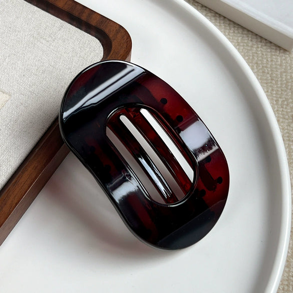 Wholesale Plastic Resin Simple Geometric Oval Duckbill Hair Clip With Baking Paint