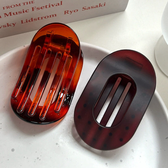Wholesale Plastic Resin Simple Geometric Oval Duckbill Hair Clip With Baking Paint