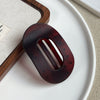 Wholesale Plastic Resin Simple Geometric Oval Duckbill Hair Clip With Baking Paint