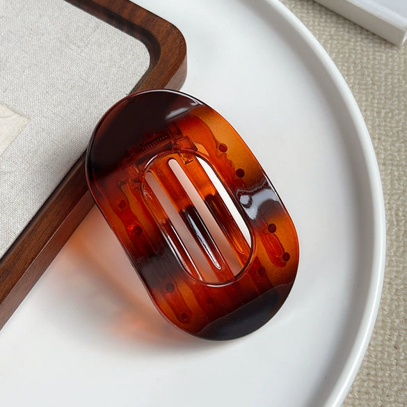 Wholesale Plastic Resin Simple Geometric Oval Duckbill Hair Clip With Baking Paint