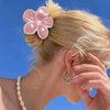 Wholesale Plastic Resin Small Fresh Frangipani Baking Paint Hair Clip For Girls