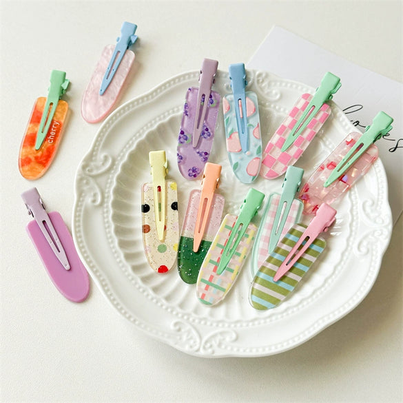 Wholesale Plastic Resin Sweet Handmade Women's Duckbill Hairpin For Front Broken Hair