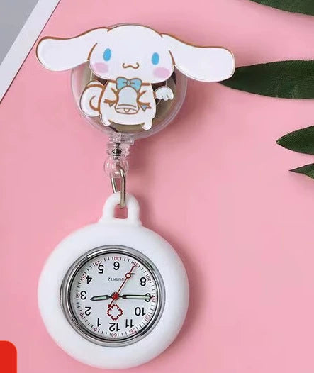 Wholesale Plastic Retractable Nurse Watch Cartoon Style Round Dial Luminous