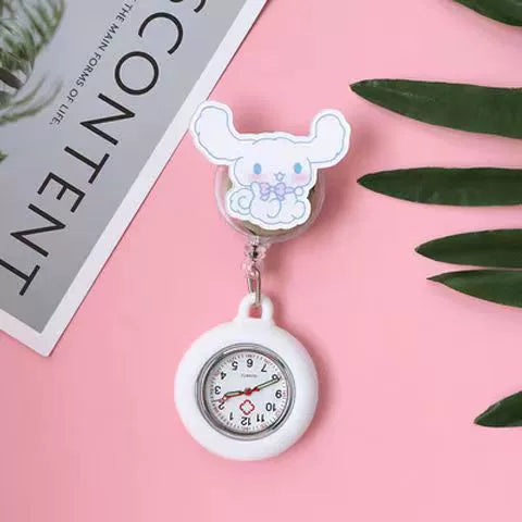 Wholesale Plastic Retractable Nurse Watch Cartoon Style Round Dial Luminous