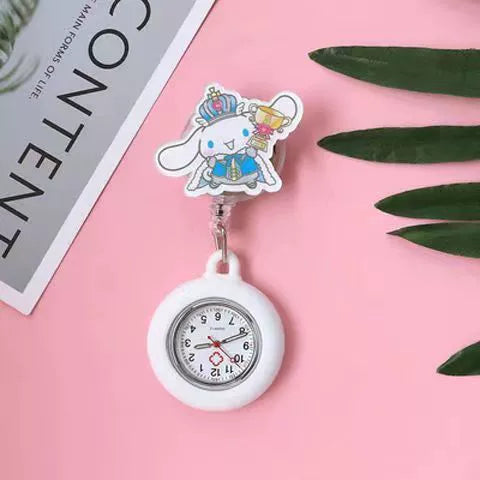 Wholesale Plastic Retractable Nurse Watch Cartoon Style Round Dial Luminous