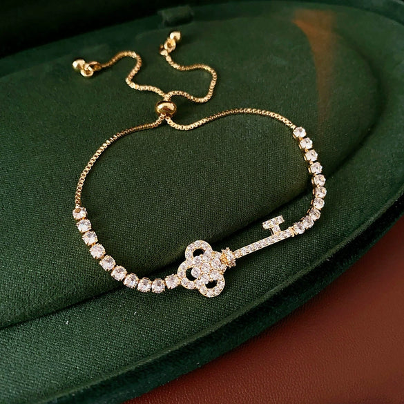 Wholesale Plastic Zircon Horseshoe Buckle Geometric Minimalist Bracelet