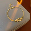 Wholesale Plastic Zircon Horseshoe Buckle Geometric Minimalist Bracelet