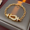 Wholesale Plastic Zircon Horseshoe Buckle Geometric Minimalist Bracelet